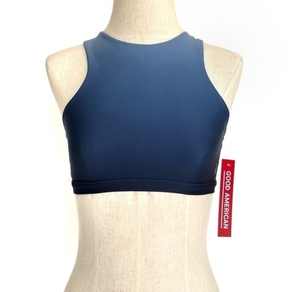 Good American Blue Ombré with Mesh Back Sports Bra Size 1 NWT